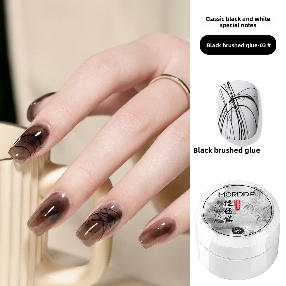 Black and White Nail Polish Glue for Smooth Nail Finish