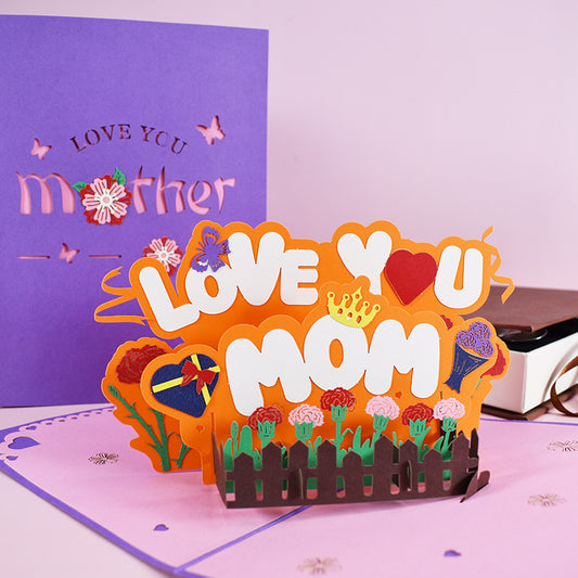 Buy 3D PopUp Flower Bouquet Card for Mom Wife Anniversary Gift
