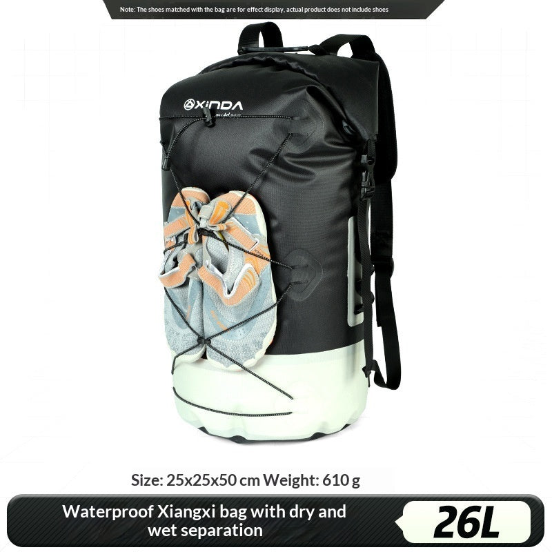 Stream-Tracking Backpack Waterproof Dry Wet Separation Bag