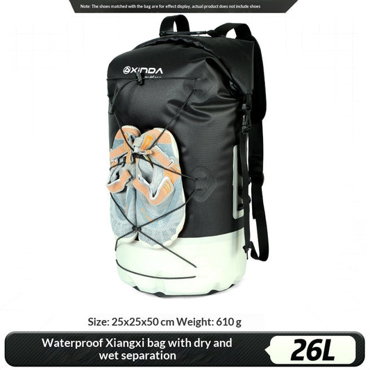 Stream-Tracking Backpack Waterproof Dry Wet Separation Bag
