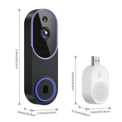 Video Doorbell Camera with Voice Intercom, Monitoring, Wifi, Hd Night Vision, Smart Doorbell, Electronic Peephole