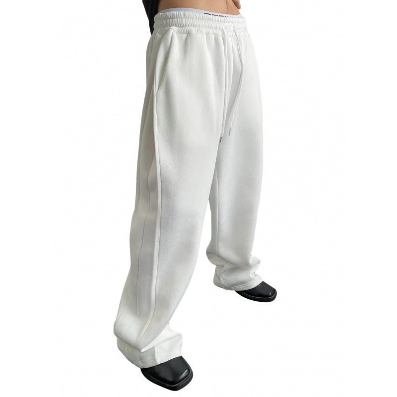 Buy Men’s Drawstring Waist Wide-Leg Loose Pants for Comfort