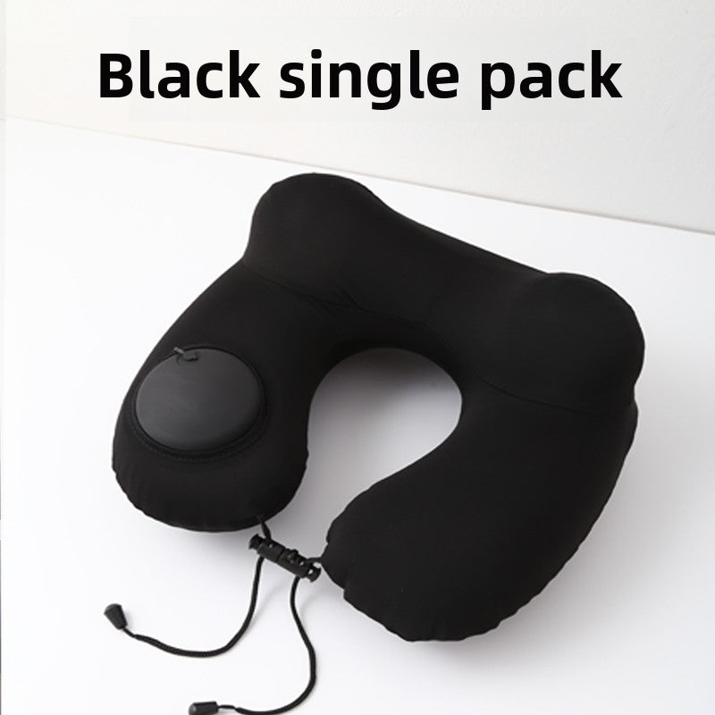 Press-Type Inflatable U-Shaped Travel Neck Pillow Comfort