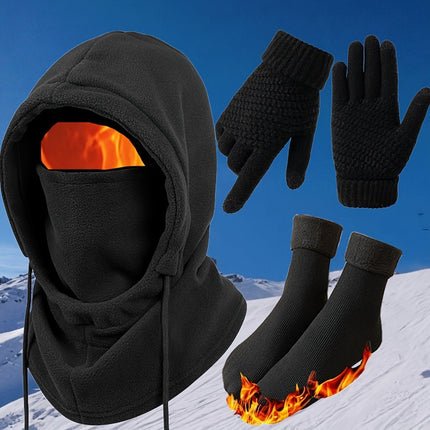 Buy Stylish Winter Warm Hat Gloves Socks Set for Men and Women