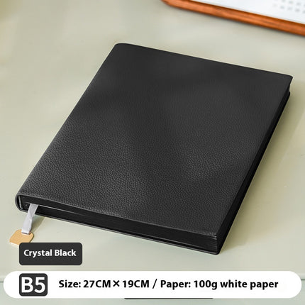 Soft Leather Covered Notebook with Litchi Pattern for Notes