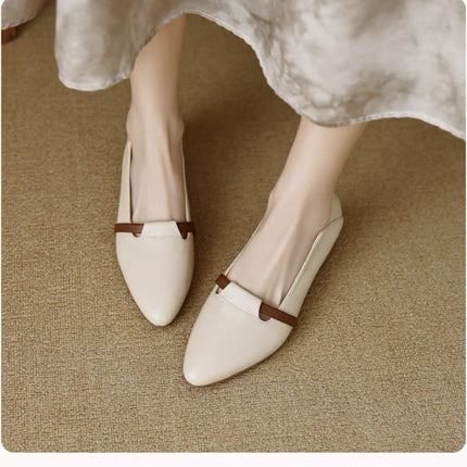 Premium Women's French-Style Suede Low-Heeled Shoes