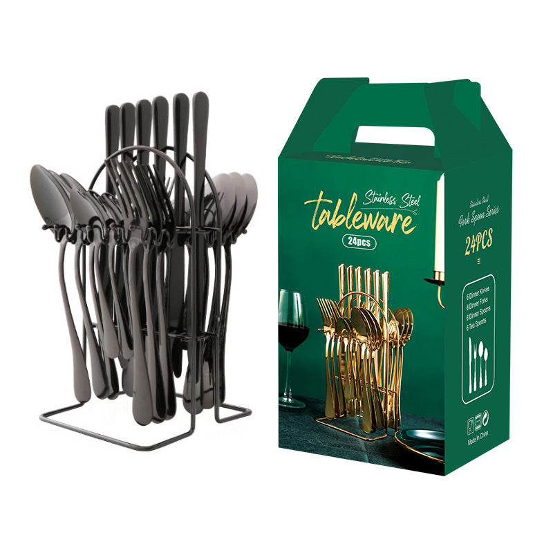 Gold Dinnerware Set Stainless Steel Knife Fork Spoon Luxury