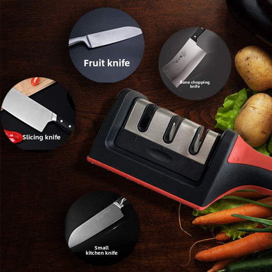 Three-Stage Handheld Knife Sharpener for Home Kitchen Knives