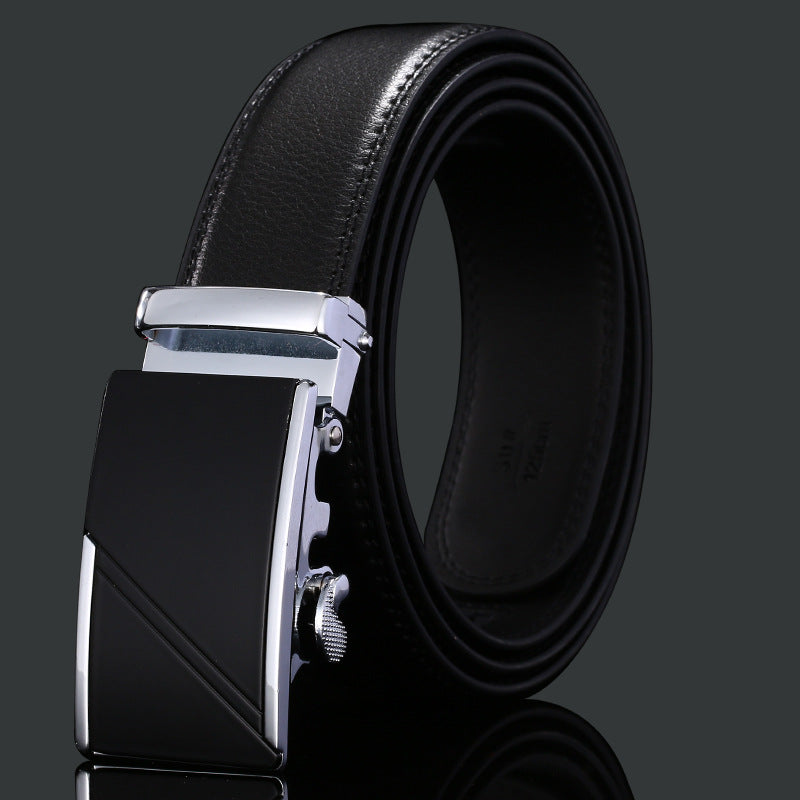 Men’s Genuine Leather Belt Automatic Buckle Stylish & Durable