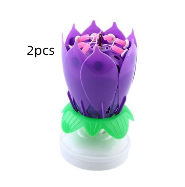 Buy First Musical Lotus Candle Colorful Birthday Cake Decor