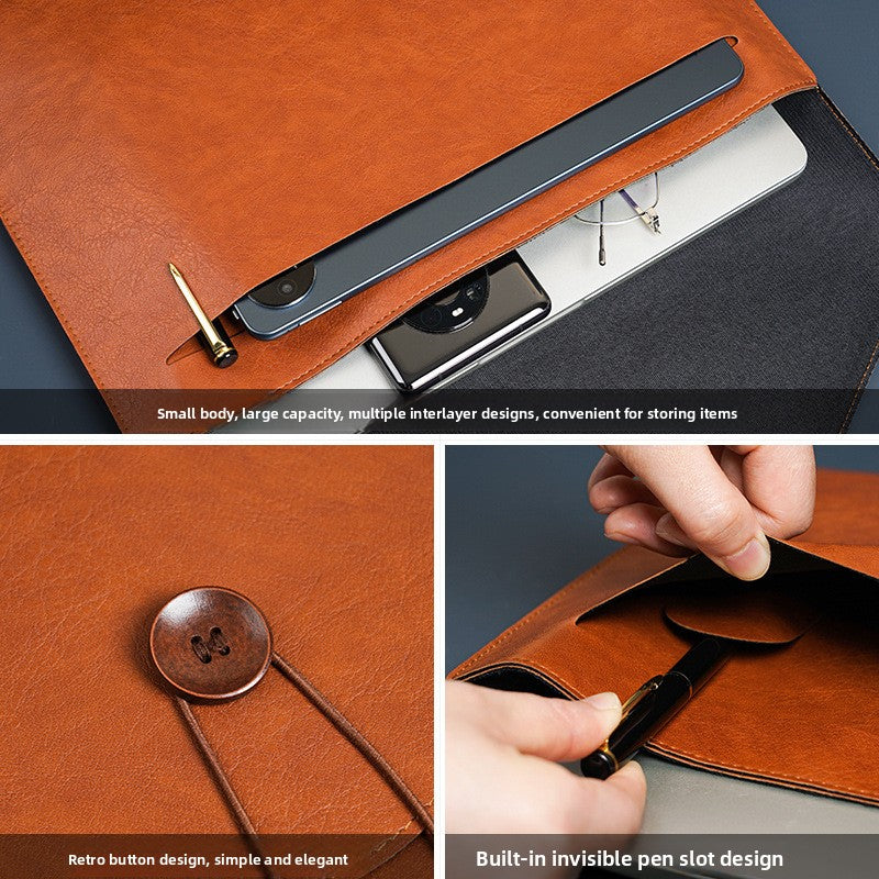 A4 Leather Document File Folder