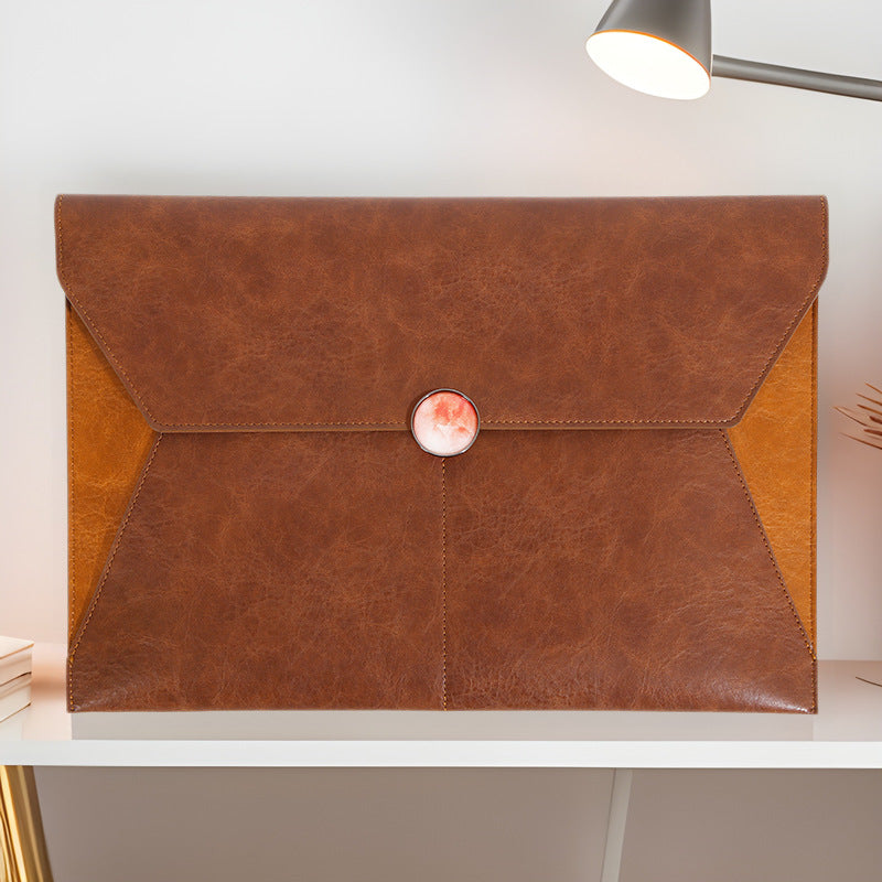 A4 Leather File Storage Bag