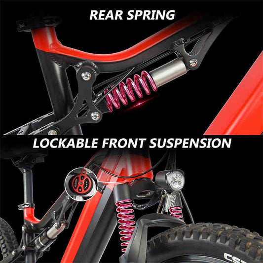 Buy Red 500W Electric Ebike 27.5 Inch Mountain Bike 48V Bafang