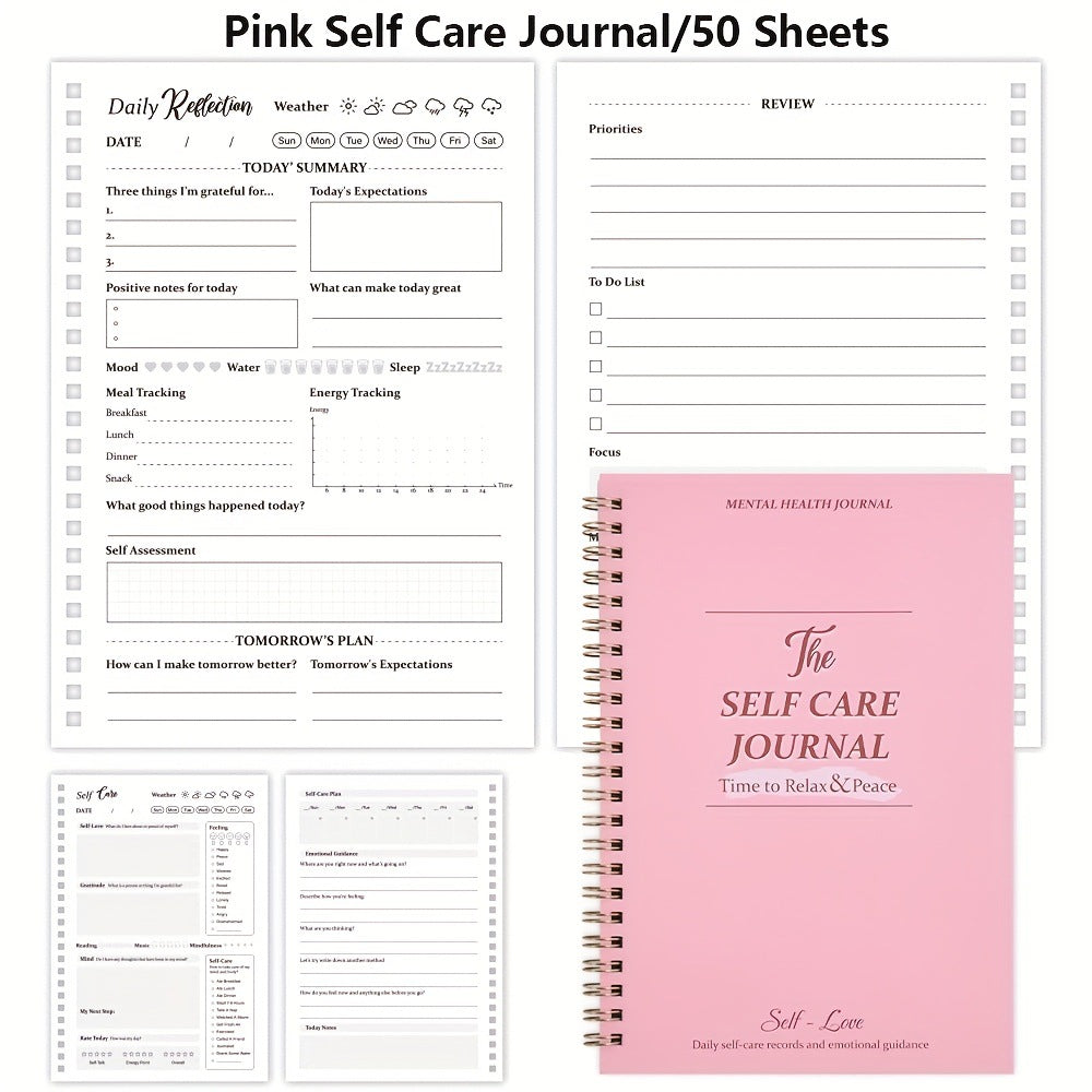 A5 Self-Care Diary Planner with Prompts