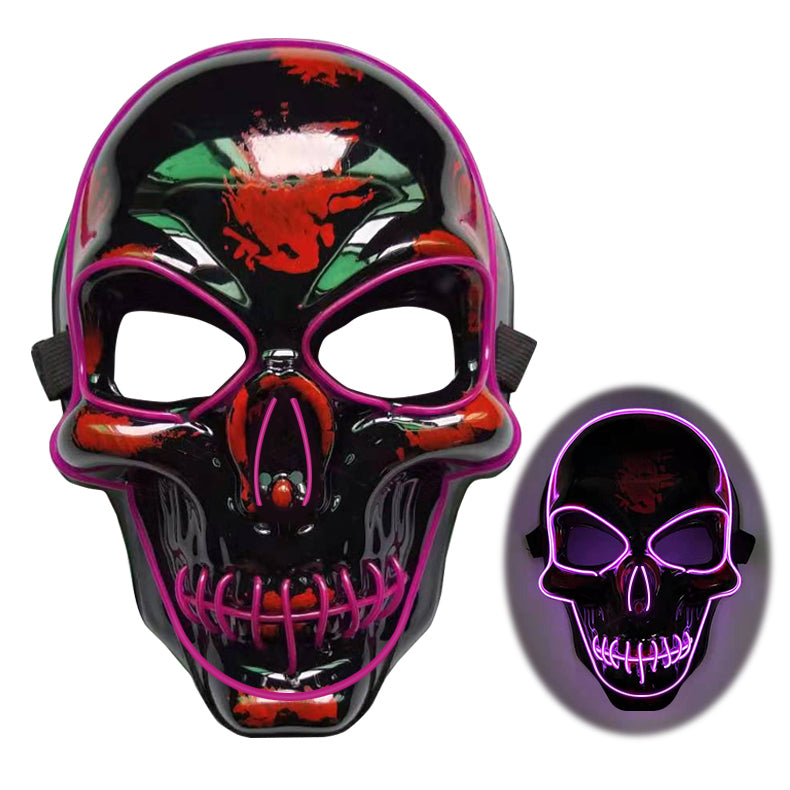 Buy Halloween Skeleton Mask LED Glow Scary Costume Party Wear