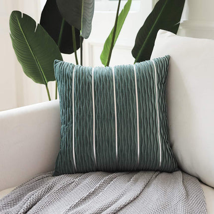 Buy Striped Velvet Pillow Cover for Luxury Sofa Cushion Style