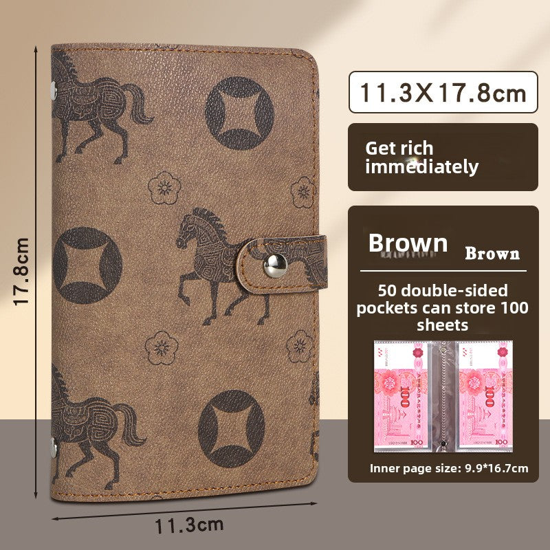 A6 PU Money Saving Storage Book