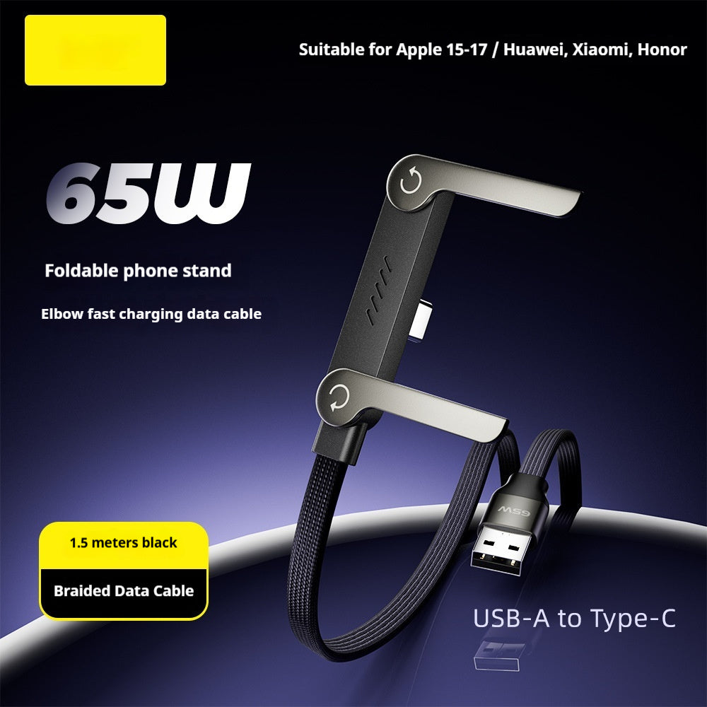 Foldable Bracket Data Cable – Fast Charging 2-in-1 Type-C Cable