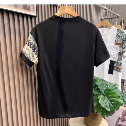 Buy Men's T-shirt Summer Work Style Color Matching Top