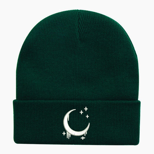 Embroidered Knitted Hat With Moon & Stars – Autumn Winter