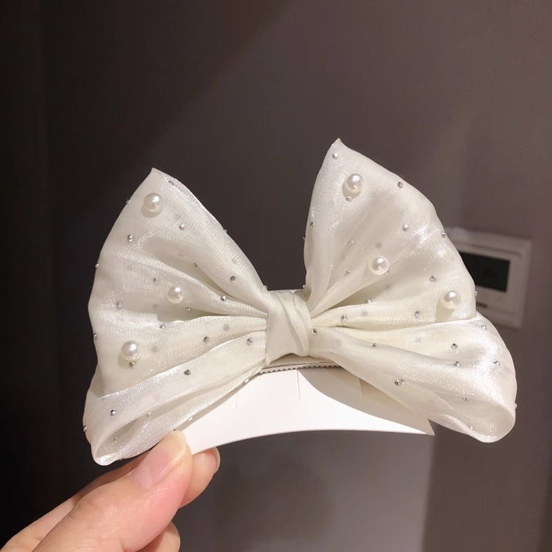 Buy Spring Summer Pearl Bow Hair Clip for Girls Online
