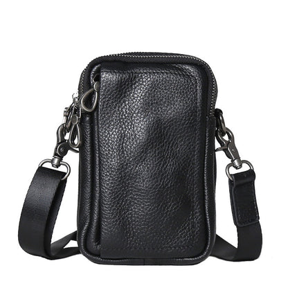Men’s Small Cowhide Crossbody Bag Lightweight Design