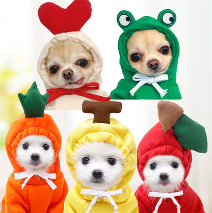 Buy Cute Fruit Dog Clothes for Small Dogs | Warm Fleece Hoodie