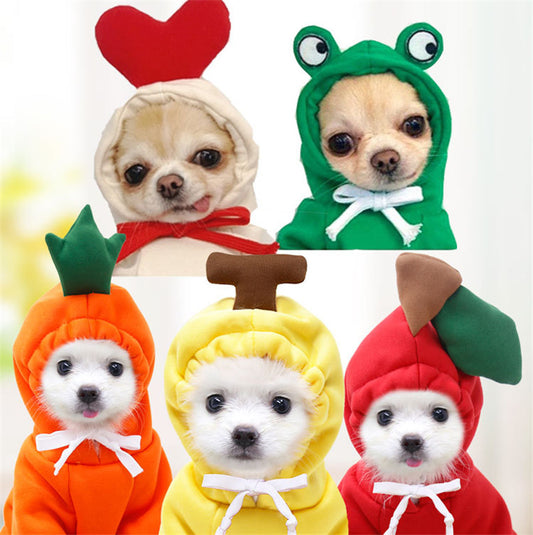 Buy Cute Fruit Dog Clothes for Small Dogs | Warm Fleece Hoodie