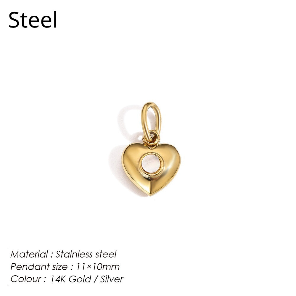 Stainless Steel Necklace Ring Earrings Set with Diamonds