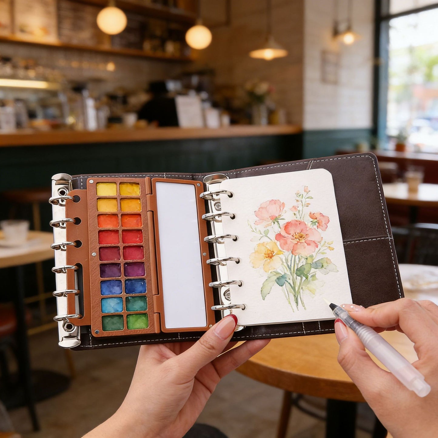 A7 Watercolor Travel Sketchbook Set with Palette