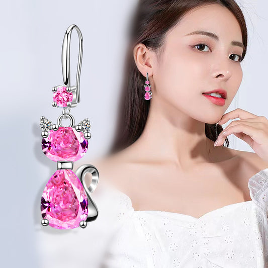 Trendy Zircon Stud Earrings for Women Elegant and Fashionable