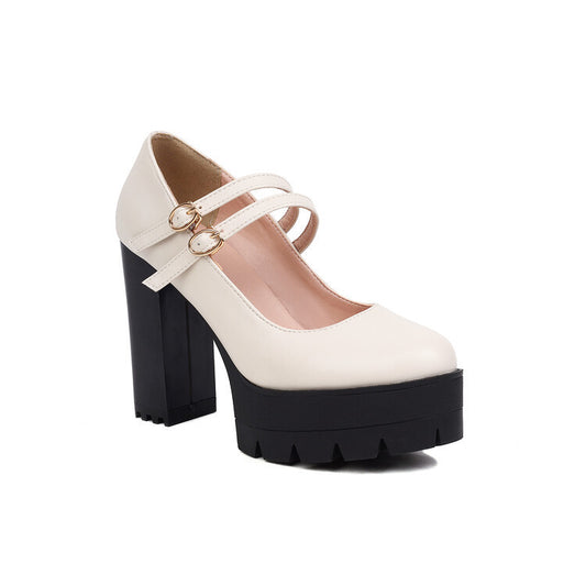 Womens Chunky High-Heeled Shoes in Plus Sizes Online