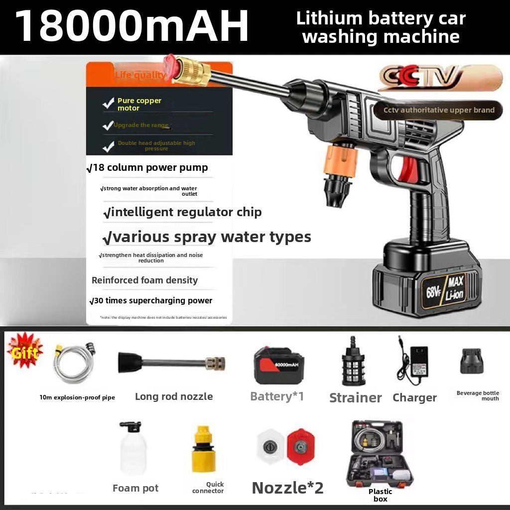Cordless High-Pressure Washer for Car Cleaning Outdoor Uses