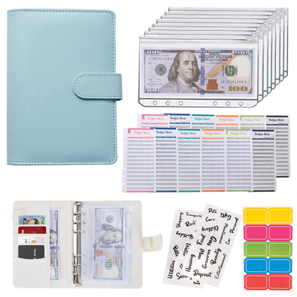 Macaron Loose-Leaf Leather Notebook with Zipper Wallet Bag