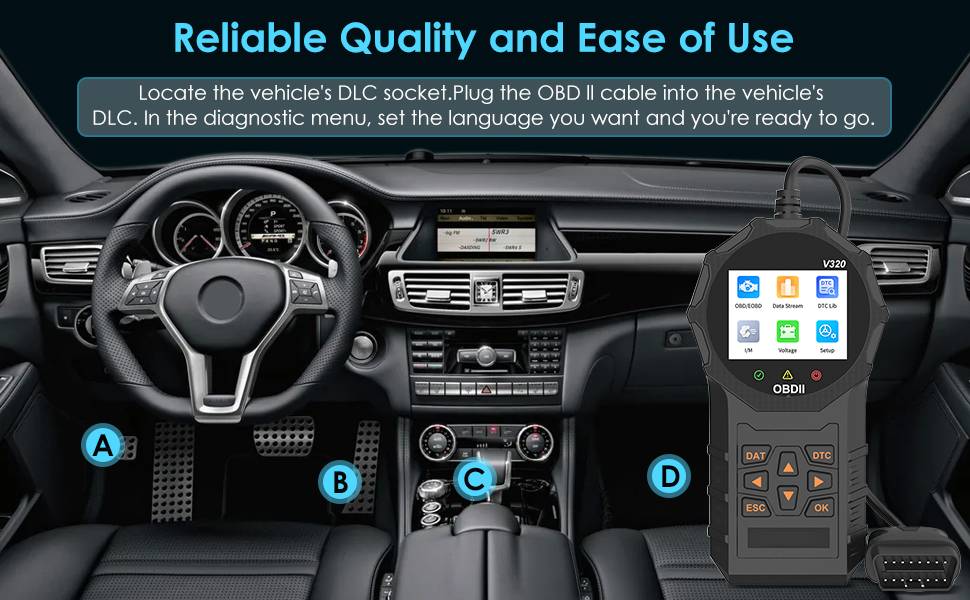 Automotive OBD2 Scanner OBD Code Reader Diagnostic Tool