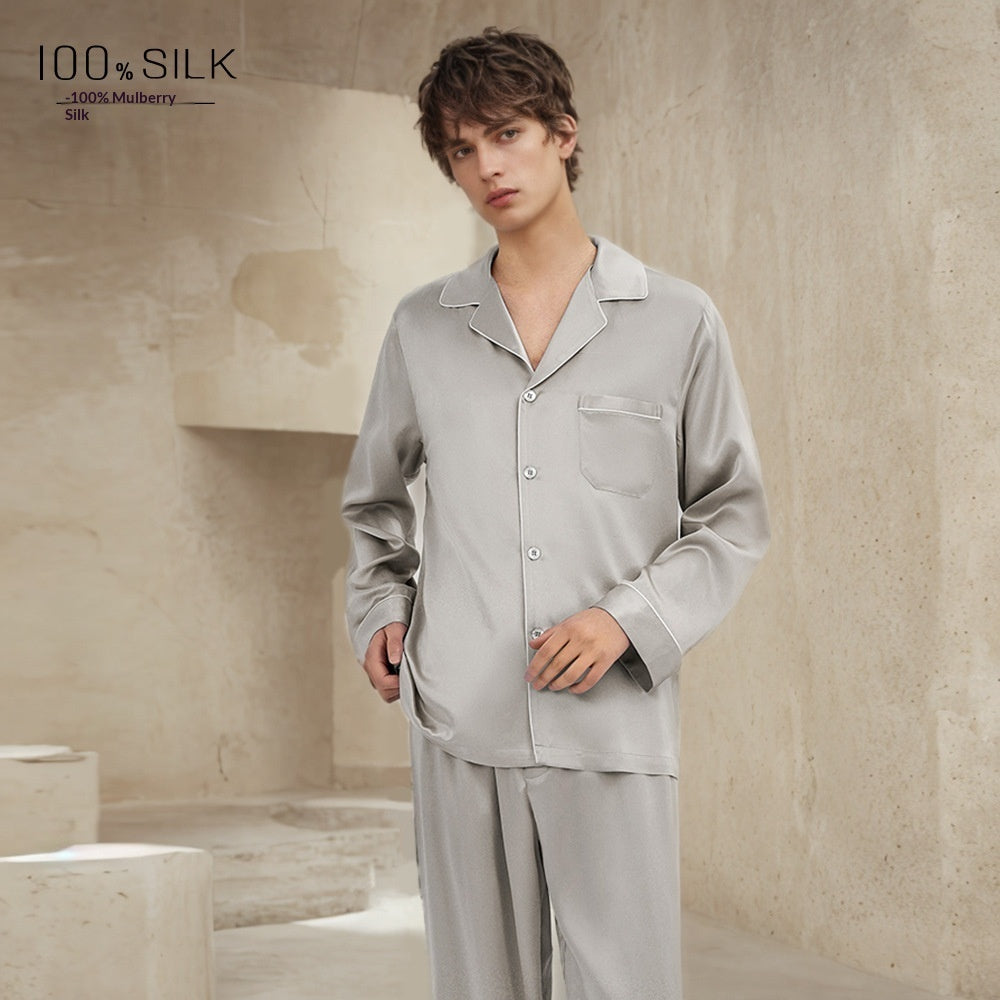 Mumi Heavyweight Silk Pajamas for Men Comfortable Sleepwear