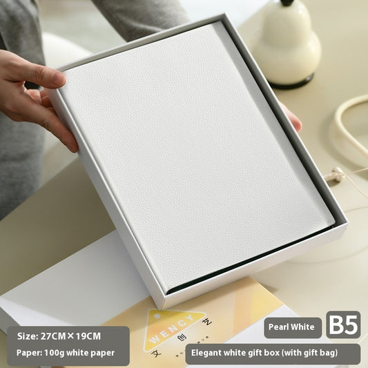 Soft Leather Covered Notebook with Litchi Pattern for Notes