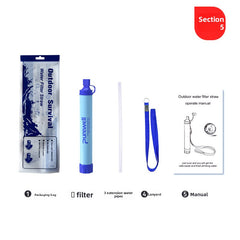 Filter Straw With Lanyard Blue