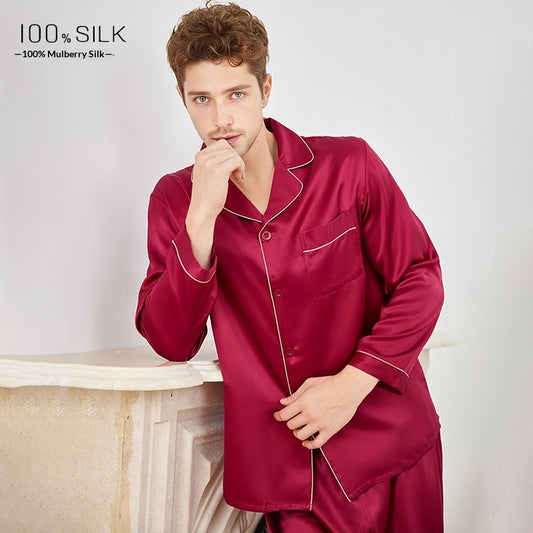 Mumi Heavyweight Silk Pajamas for Men Comfortable Sleepwear