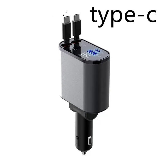 Metal Car Charger 100W Fast USB & TYPE-C Adapter for Your Car