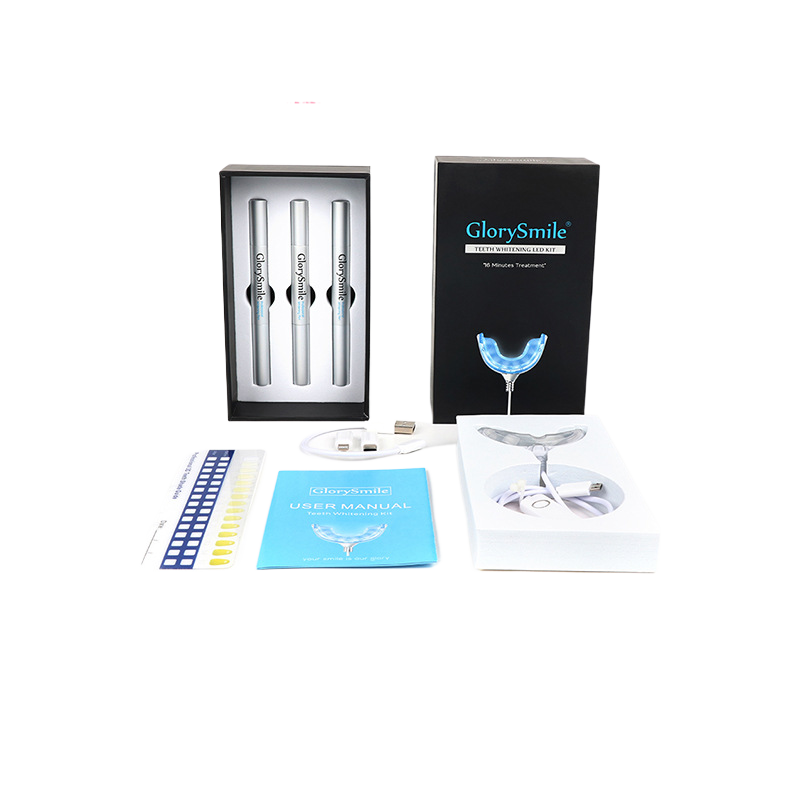 Portable Teeth Whitening Kit With LED Light and Gel Care Use