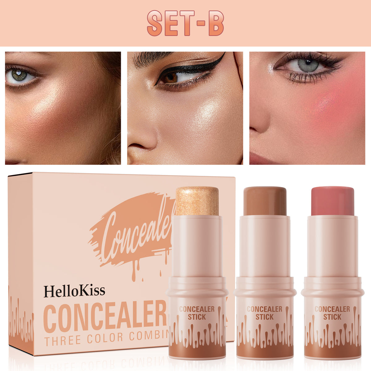 A 3-piece set of contouring sticks