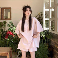 Light pink towel embroidered suit