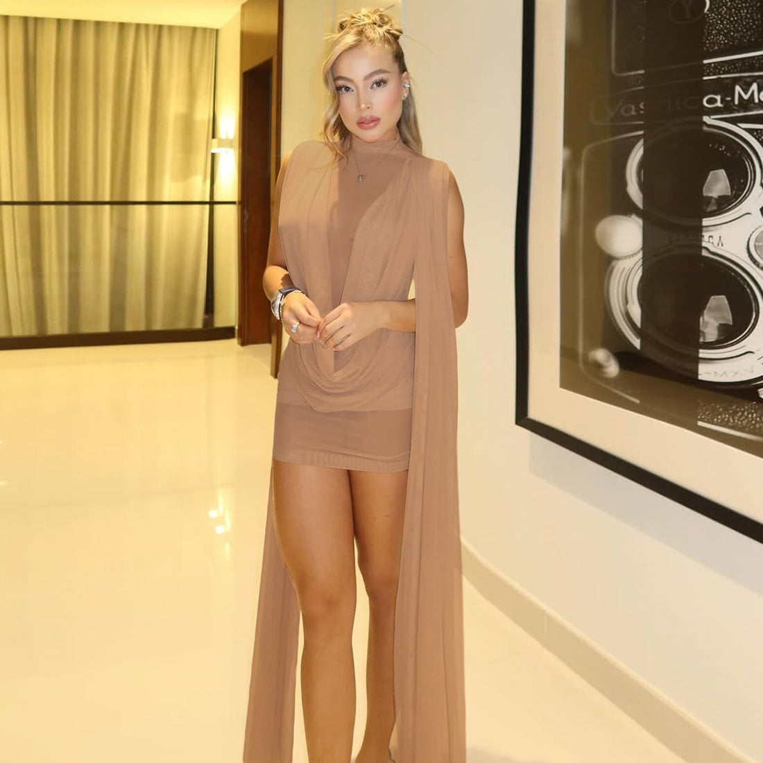 A cinched waist dress