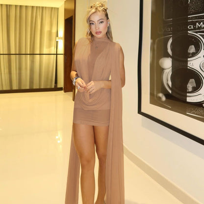 A cinched waist dress