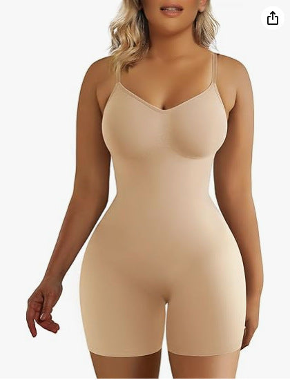 A corset-style one-piece dress