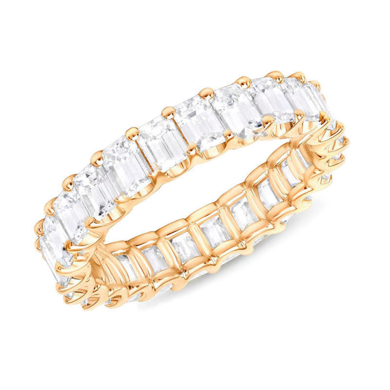 A creative ring with a full circle of zircon inlays