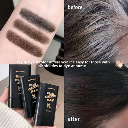 A disposable hair dye hair stick can cover white hair