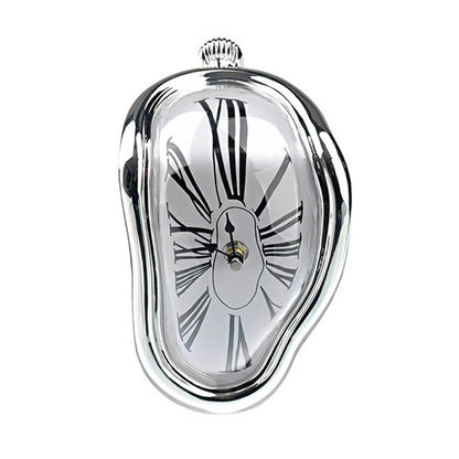 A distorted Roman numeral wall clock