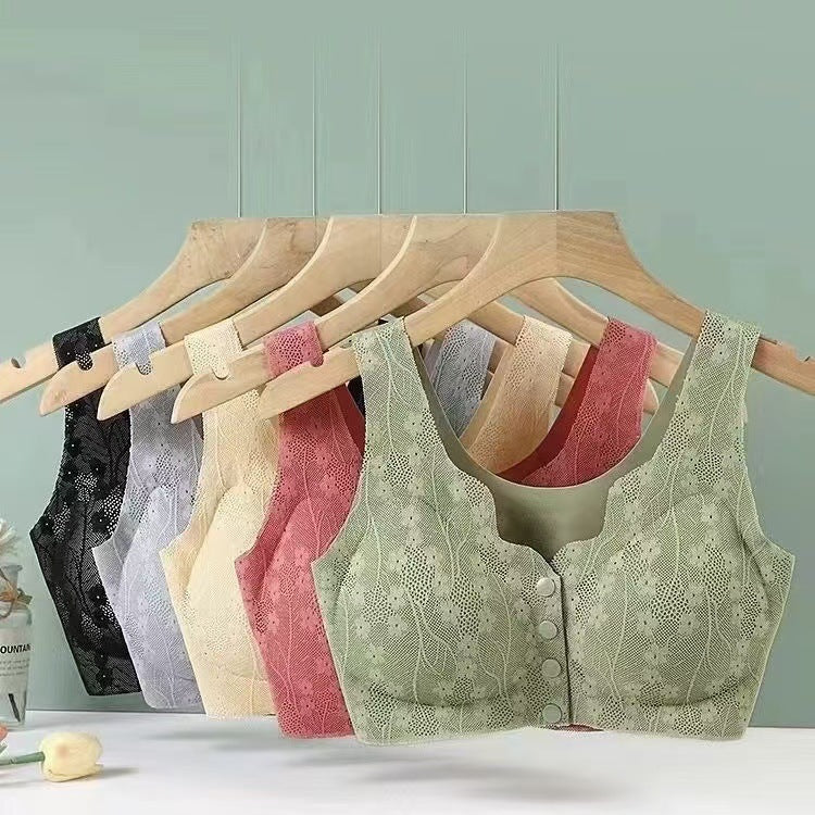 A front-opening bra